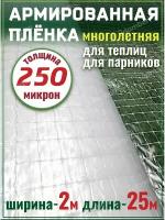 Пленка армированная для теплиц парников плотная 250мкм 2х25м