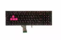 Клавиатура для ноутбука Asus ROG GL502VM, GL502VT, GL502VY черная без рамки с фиолетовой подсветкой