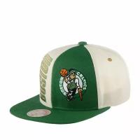 Бейсболка MITCHELL NESS арт. HHSS5290-BCEYYPPPOWGN Boston Celtics NBA (зеленый / белый), размер ONE