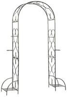 Арка садовая металлическая для растений (для сада) Тюльпан разборная с чашами для горшков бронзовый антик, 240х170х40см, труба d=16. d=10