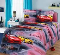 Комплект постельного белья для детей Бязь с машинками "Дрифт", 1.5-спальный, хлопок