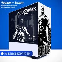 Наклейка на белый корпус ПК - "God of War / Бог Войны" / глянцевая