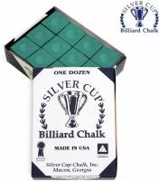 Мел для бильярда Сильвер Кап зеленый / Silver Cup Green, 12 шт