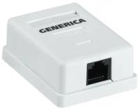 Розетка информационная RJ45 кат.5е UTP 1 порт настенная GENERICA ITK CS2-1C5EU-12-G