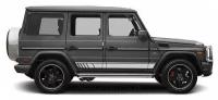 Акцентные полосы на борт Mercedes-Benz G-Класс Гелендваген G63 (Мерседес Бенц) комплект виниловых авто наклеек на автомобиль, серебристые