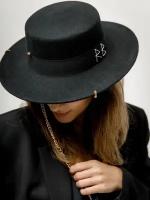 Шляпа женская фетровая канотье головные уборы