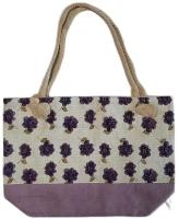 Пляжная сумка "Розочка", цвет фиолетовый 36х51х12см | универсальная сумка, яркая расцветка | ткань хлопок на молнии, женский шопер для отдыха и фитнеса