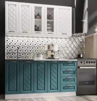 Кухонный гарнитур, кухня, готовый комплект Агава 1,6 м Акация белая/Моренга