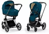 Детская коляска Cybex Priam IV 2 в 1 Mountain Blue шасси Chrome Black