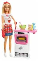 Игровой набор Barbie Кондитер Блондинка (Barbie Bakery Chef Doll and Playset) FHP57, Mattel