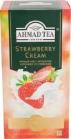 Чай черный Ahmad tea Strawberry cream в пакетиках, клубника со сливками, 25 пак