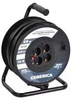 Удлинитель на катушке 4х50м 16А IP20 УК50 2P+PE 3х1.5 термозащита GENERICA WKP20-16-04-50-G