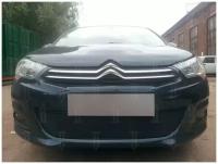 Защитная сетка радиатора черная Citroen C4 (2010-2016) только для седана / съемная решетка на бампер Ситроен С4