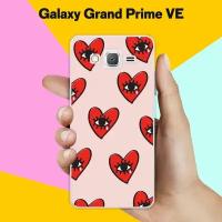 Силиконовый чехол на Samsung Galaxy Grand Prime VE Сердца / для Самсунг Галакси Гранд Прайм ВЕ Дуос