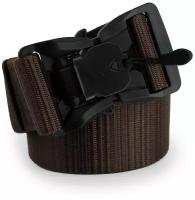 Ремень мужской тактический плетеный с магнитной пряжкой для брюк и джинсов быстросъемный, коричневый