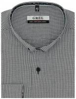 Рубашка мужская длинный рукав GREG 313/131/4809/Z/b/1p, Полуприталенный силуэт / Regular fit, цвет Серый, рост 174-184, размер ворота 44