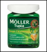 Moller Tupla Omega-3 капсулы с рыбьим жиром и витаминами. Рыбий жир мeллер капсулы, 100 шт. Норвегия