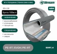 Труба из сшитого полиэтилена 20*2.8 pe-rt EVOH Altstream 100м серая