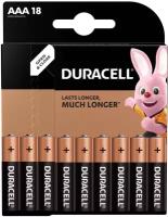 Батарейки комплект 18 шт, DURACELL Basic, AAA (LR03, 24А), алкалиновые, мизинчиковые, блистер