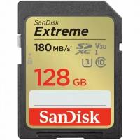 Карта памяти SanDisk SDXC Extreme Class 10 UHS-I U3 V30 (180/90MB/s) 128GB