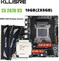 Комплект материнской платы x99 xeon e5 2670 v3 LGA 2011-3 ЦП 2 шт. X 8 ГБ = 16 Гб 2666 МГц DDR4 память