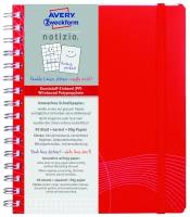 Блокнот Notizio на спирали, пластиковая обложка, в клетку, А5, красный (90 л) {7031}