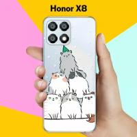 Силиконовый чехол на Honor X8 Елка из котов / для Хонок Икс 8