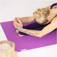 Каучуковый складной коврик для йоги фитнеса - Арт Йогаматик Yoga Light Purple 183x65x0.2 см фиолетовый