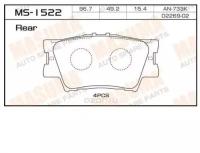 Колодки дисковые Masuma AN-733K (1/12), MS1522 MASUMA MS-1522