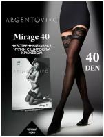 Чулки женские Argentovivo с кружевной резинкой Mirage 40, nero (черный)