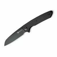 Нож складной охотничий туристический SENCUT Kyril 9Cr18MoV Steel Black Stonewashed Handle Black Micarta черный