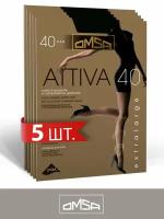 Колготки OMSA ATTIVA, 40 den, 5 шт., размер XXL, черный