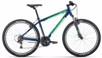 Велосипед взрослый горный Forward 27,5" Apache 1.0 Classic рама 19" синий/ярко-зеленый