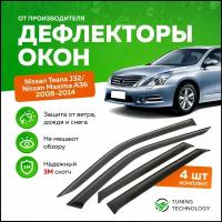 Дефлекторы боковых окон Nissan Teana (Ниссан Теана) J32 2008, Maxima (Ниссан Максима) A36 2008-2014, ветровики на двери автомобиля, ТТ