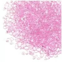 Стеклянные камушки прозрачные розовые, 100г