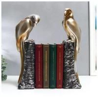 Держатели для книг "Золотистые попугаи на скале" набор 2 шт 38х9х9,5 см