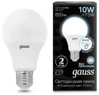 Лампа Gauss A60 10W 800lm 4100К E27 Сенсор LED 1/10/100