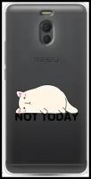 Силиконовый чехол на Meizu M6 Note / Мейзу М6 Ноте "Cat not today", прозрачный