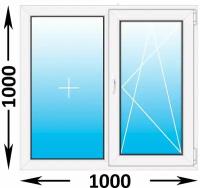 Пластиковое окно Veka WHS двухстворчатое 1000x1000 (ширина Х высота) (1000Х1000)