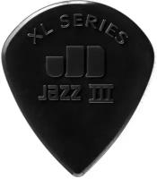 47PXLS Nylon Jazz III XL Медиаторы 6шт, 1,38мм, черные, Dunlop