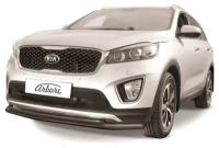 Защита переднего бампера d57+d42 двойная Arbori черн. для KIA Sorento Prime 2015-2018 / Киа Соренто