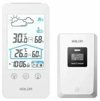 Метеостанция Baldr B0201WST2H2-WHITE c показаниями температуры и влажности внутри и снаружи помещения, белая