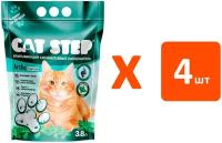 CAT STEP ARCTIC FRESH MINT наполнитель силикагелевый для туалета кошек с ароматом мяты (3,8 л х 4 шт)