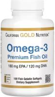 California Gold Nutrition Omega-3 Premium Fish Oil капс., 180 г, 100 шт