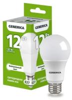 IEK GENERICA ЛОН A60 E27 12W(1200lm) 4000K 4K 60x108 матов. LL-A60-12-230-40-E27-G