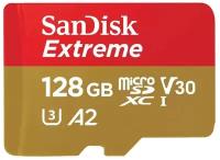 Карта памяти 128Gb - SanDisk Extreme Micro Secure Digital XC Class 10 UHS-I A2 C10 V30 U3 SDSQXAA-128G-GN6MN