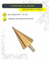 Сверло ступенчатое по металлу HSS STEP DRILL, 4 - 42 мм