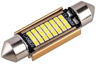 Автолампа диод T11(C5W) 12V 24SMD диодов 1-конт 39мм Белая SKYWAY Салон, номер