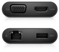 Кабель-переходник DELL 470-ABRY USB-C на HDMI/VGA/Ethernet/USB 3.0