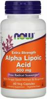 Альфа-Липоевая Кислота Экстра Alpha Lipoic Acid Extra, 600 мг, 60 капсул, Now Foods